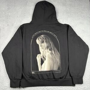 Taylor Swift Tortured Poets Dept Hoodie Men’s Large Black Sweatshirt Merch